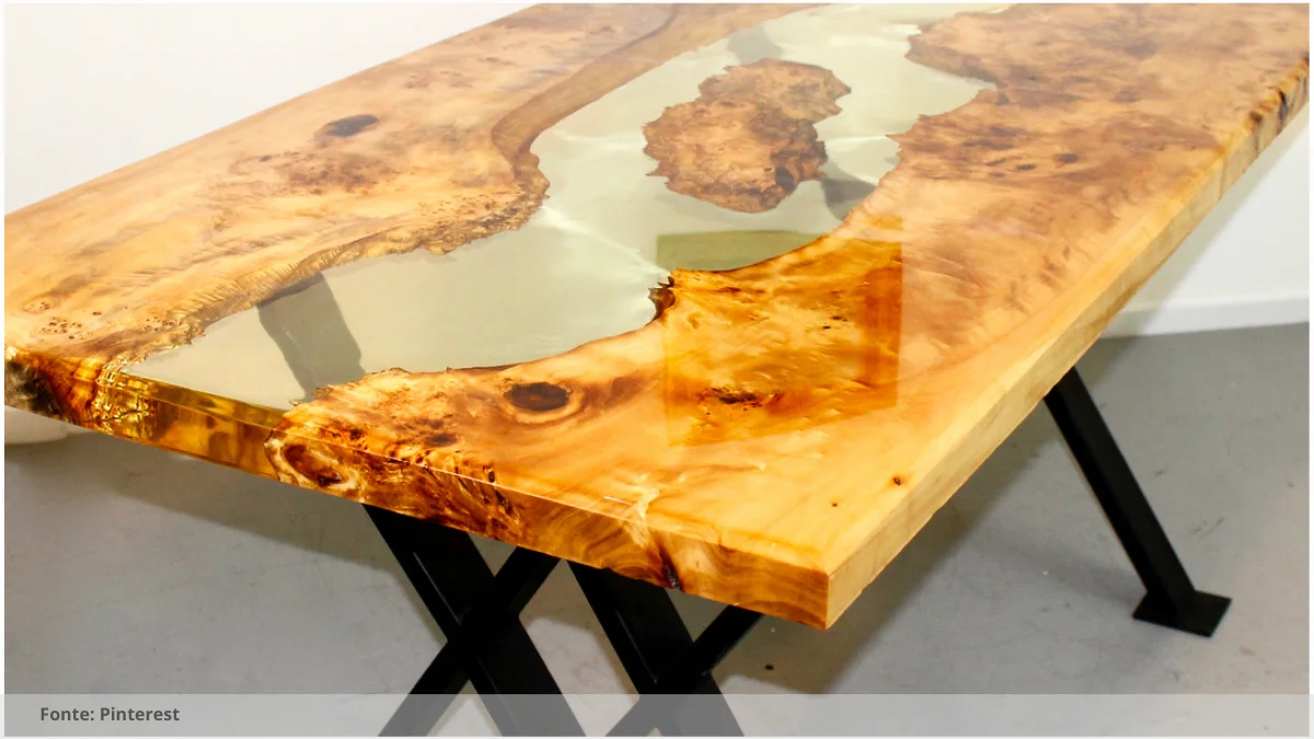 Mesa resinada para varanda gourmet