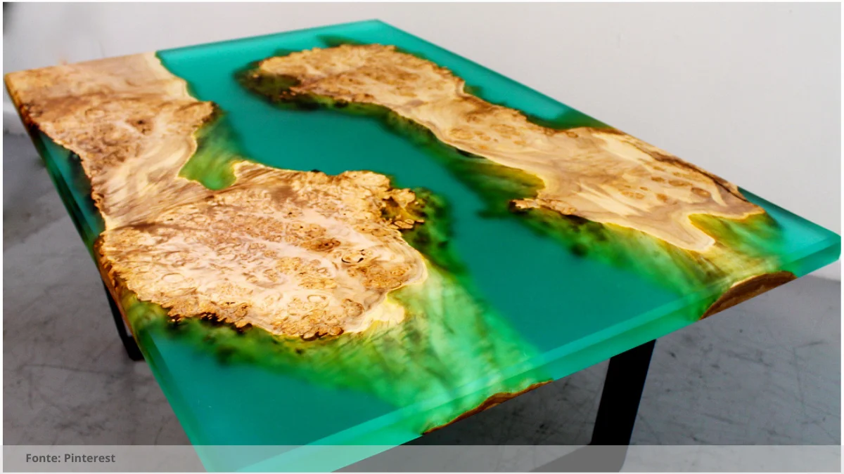 Mesa resinada para festas Mesa resinada para festas