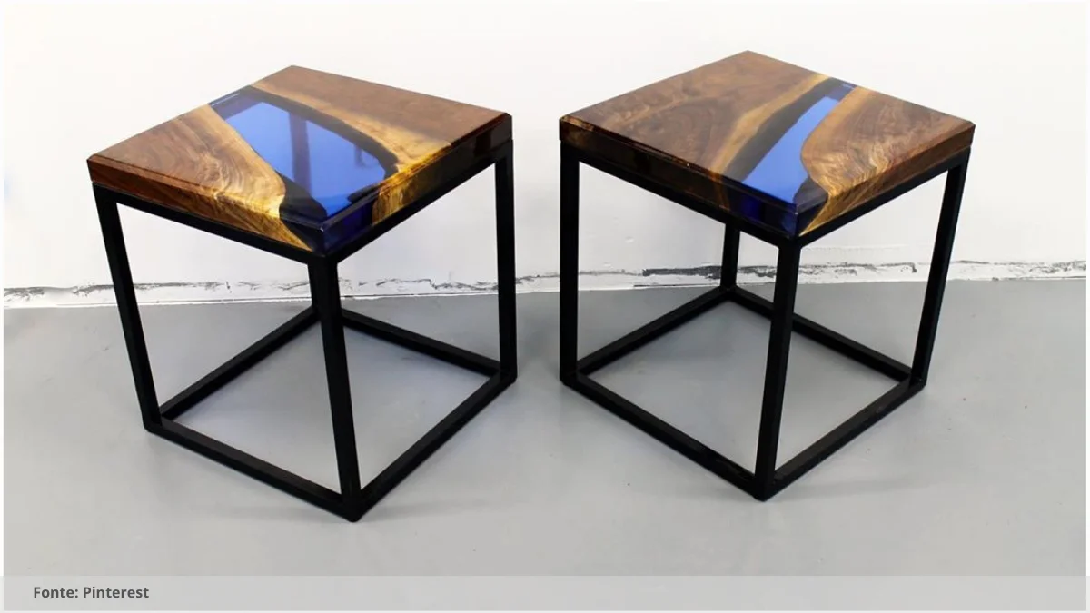Mesa resinada para ambientes de inspiração