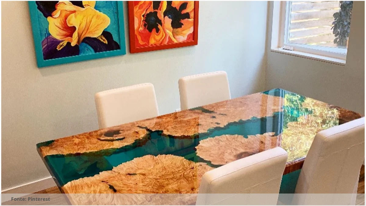 Mesa resinada para ambientes de inspiração