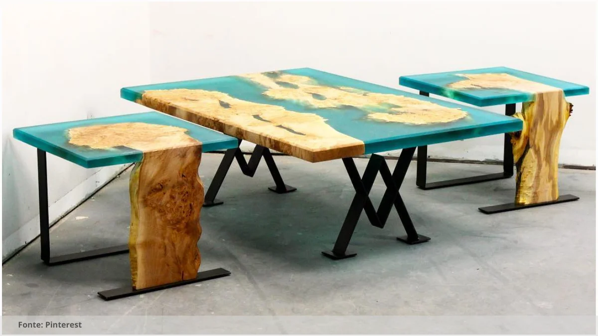 Mesa resinada para espaços de arte Mesa resinada para espaços de arte