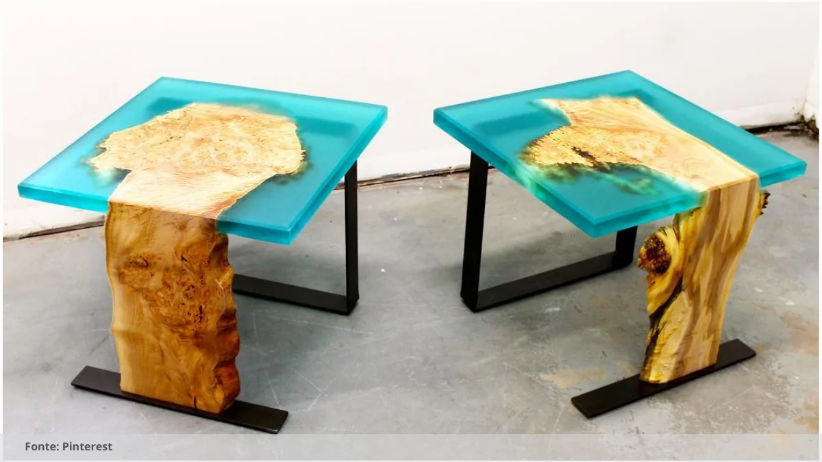 Mesa resinada para espaços de arte Mesa resinada para espaços de arte