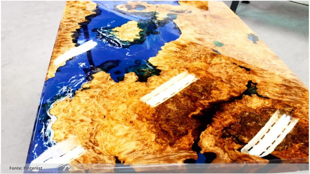 Mesa resinada para ambientes de inovação Mesa resinada para ambientes de inovação