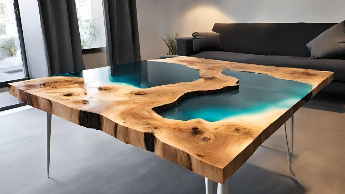 mesa de resina branca