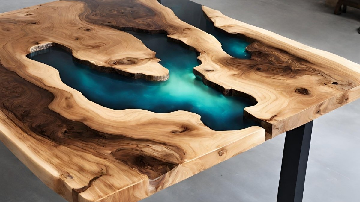 mesa de resina com luz LED mesa de resina com luz LED