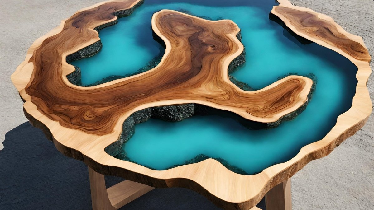 mesa de resina branca