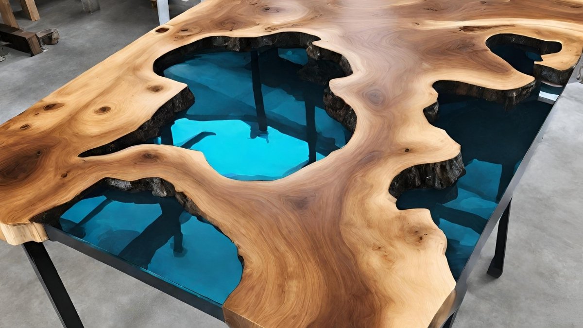 mesa de resina vintage