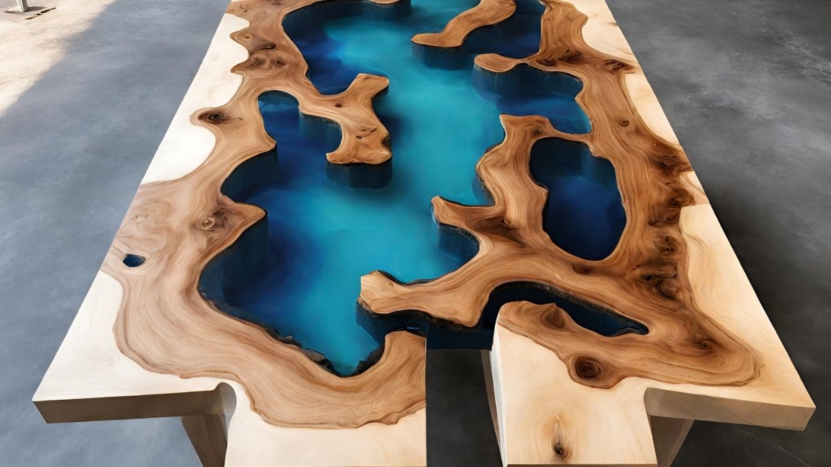 mesa de resina rústica