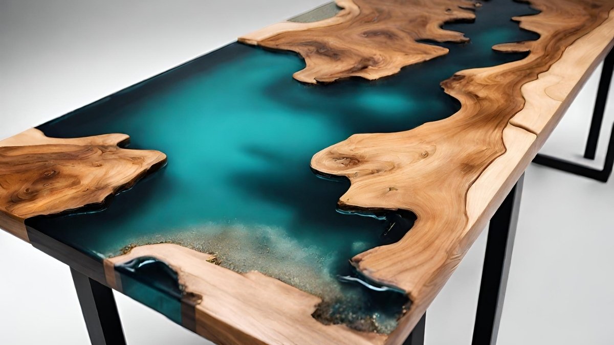 mesa de resina rústica