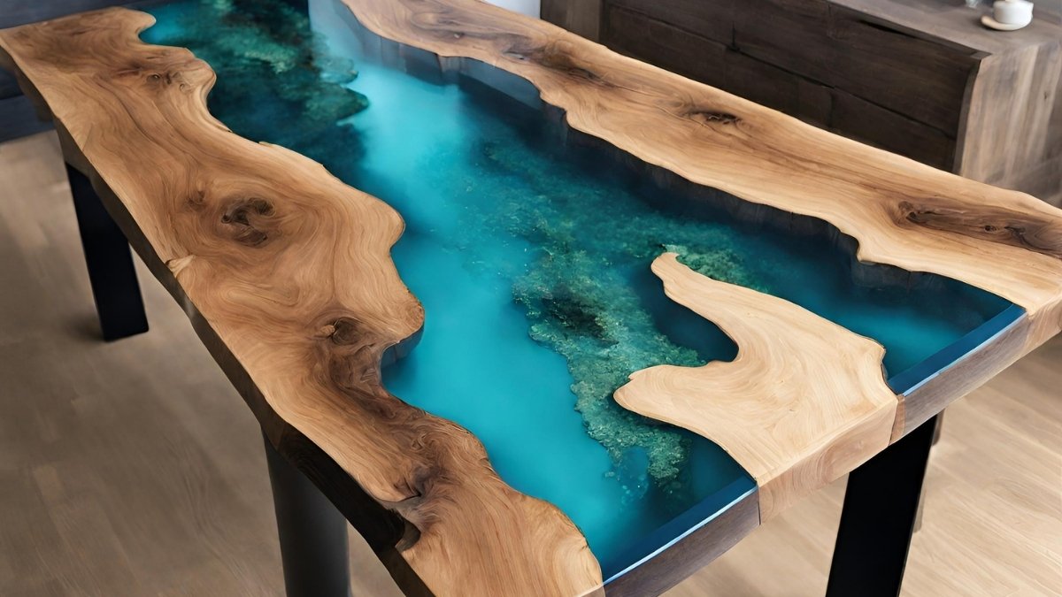 mesa de resina vintage