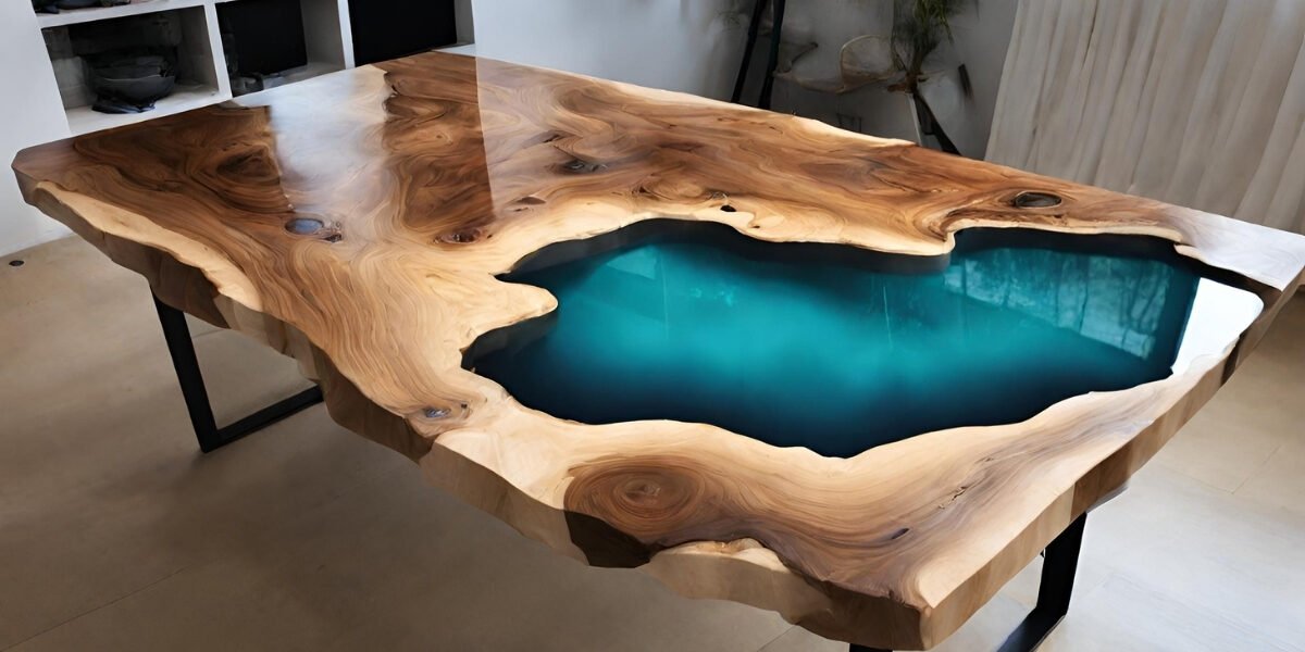 Curso mesa com resina