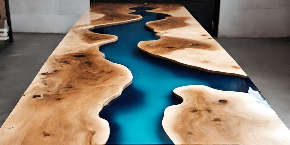 Curso mesa resina e madeira