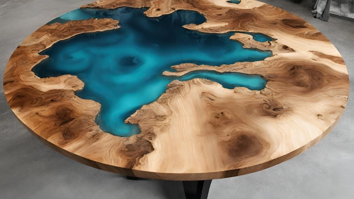 Remoção de bolhas em mesa resinada Remoção de bolhas em mesa resinada