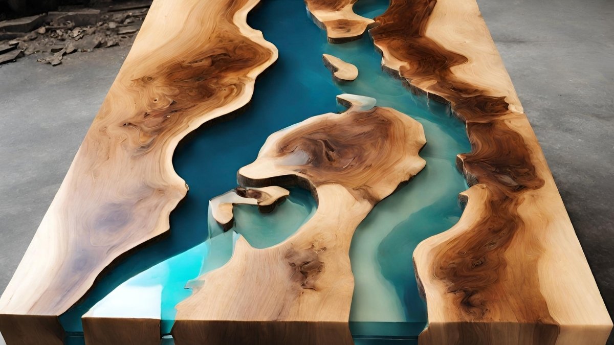 Resina cristal no tampo de mesa