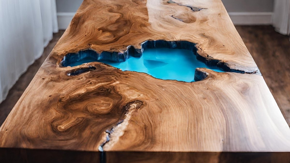 Resina cristal no tampo de mesa