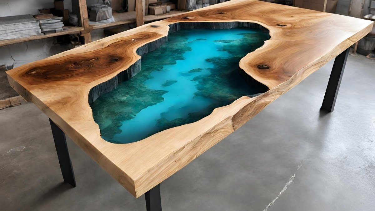 Resina de fibra de vidro na madeira mesa Resina de fibra de vidro na madeira mesa