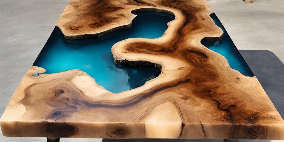 Resina em mesa de concreto para ficar no jardim