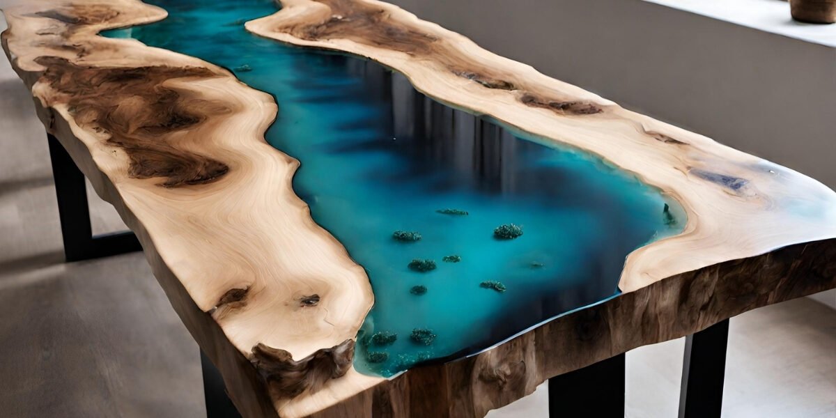 Mesa de jantar em resina