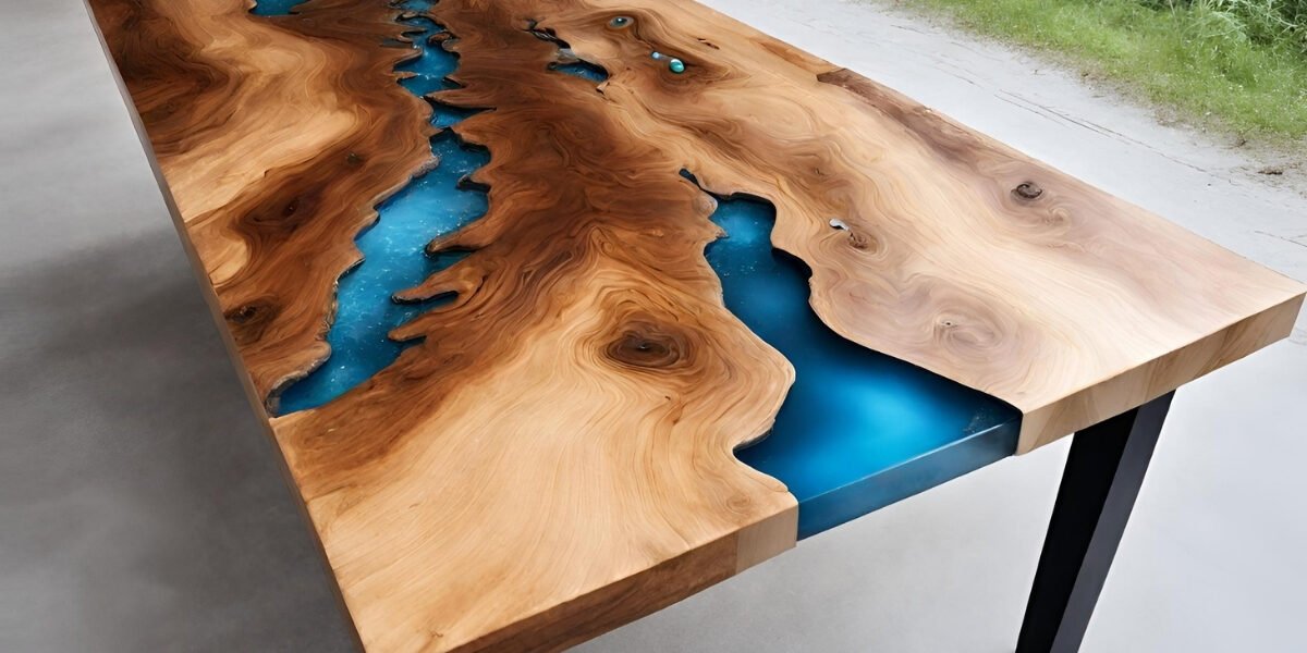 Tampo de mesa com resina