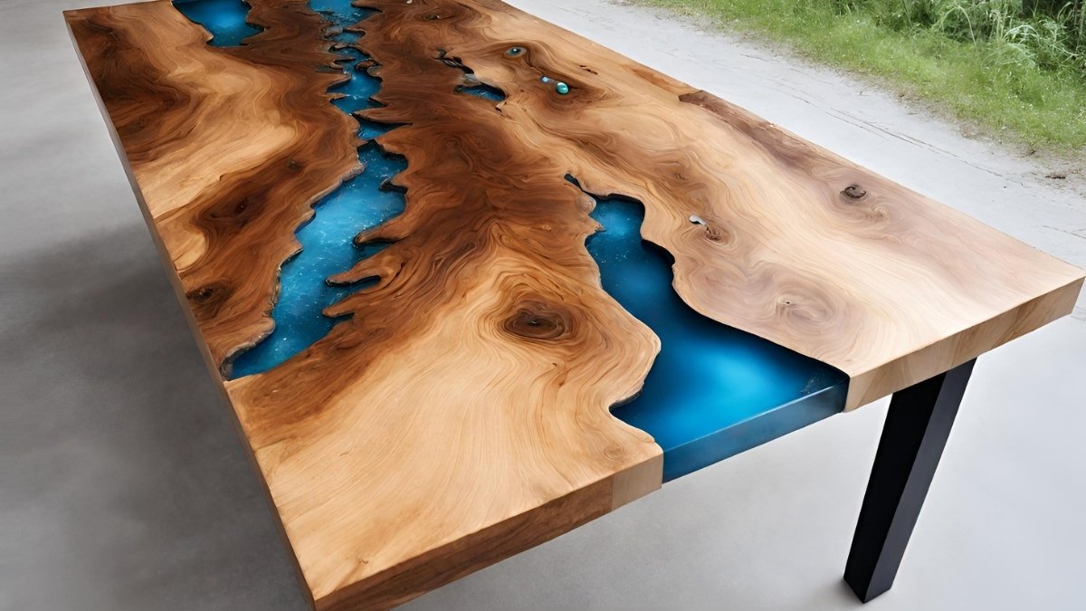 Tampo de mesa com resina