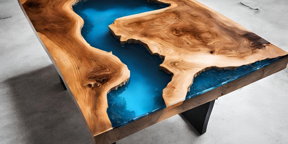 Mesa de centro com resina epoxi