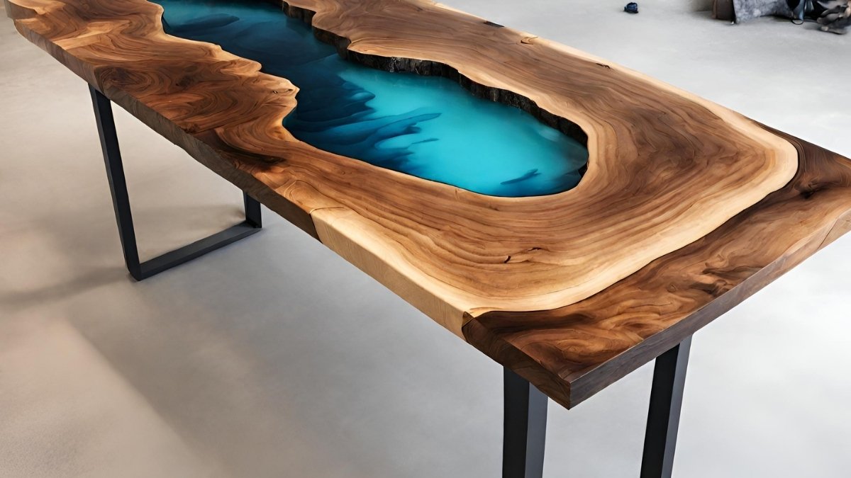 Mesas resinadas de madeira