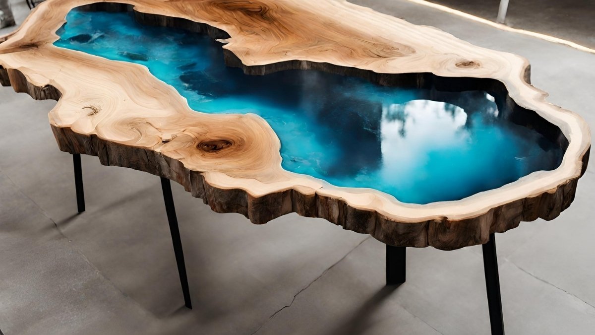 Tampo de mesa com resina