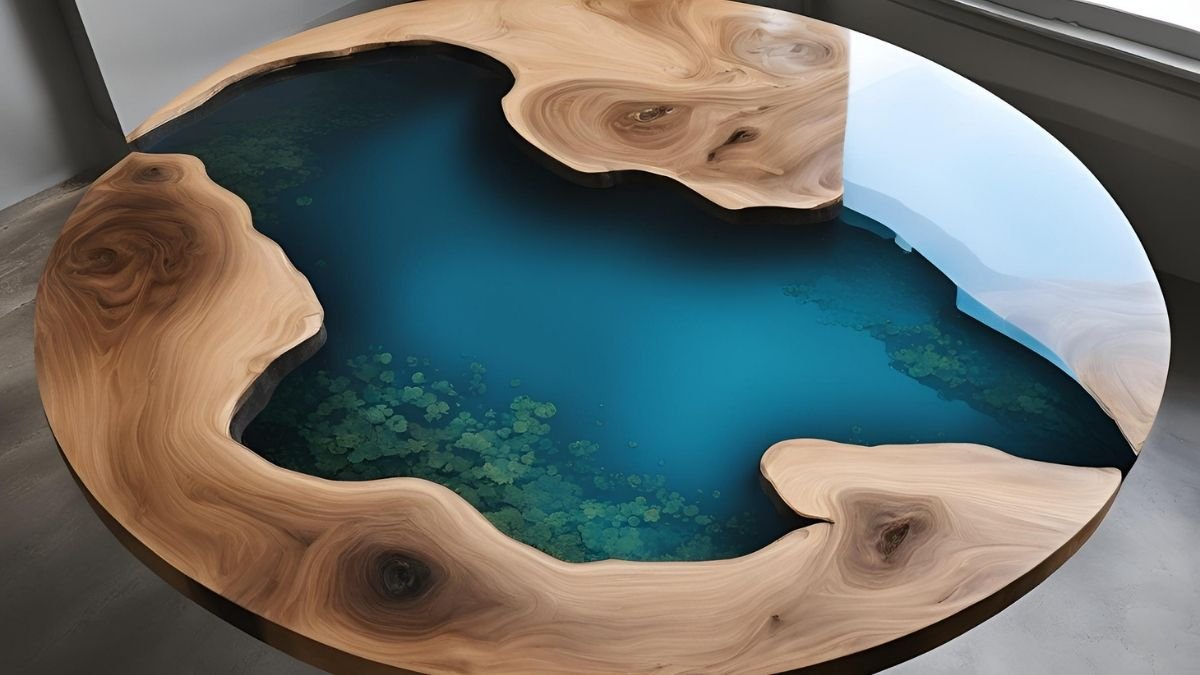 Mesa de jantar branca em resina Mesa de jantar branca em resina