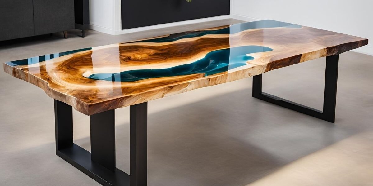 Mesa de jantar branca de resina