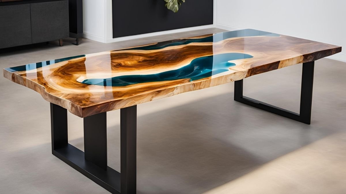 Mesa de jantar branca de resina Mesa de jantar branca de resina