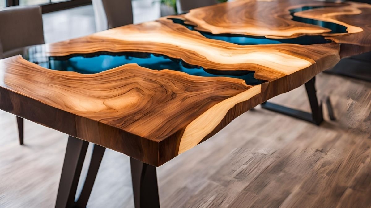 Mesa de jantar branca de resina Mesa de jantar branca de resina