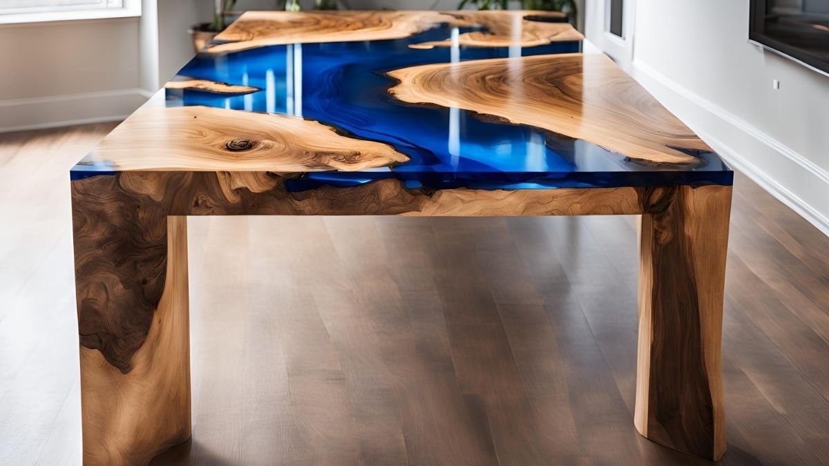 Mesa de centro com resina epóxi Mesa de centro com resina epóxi