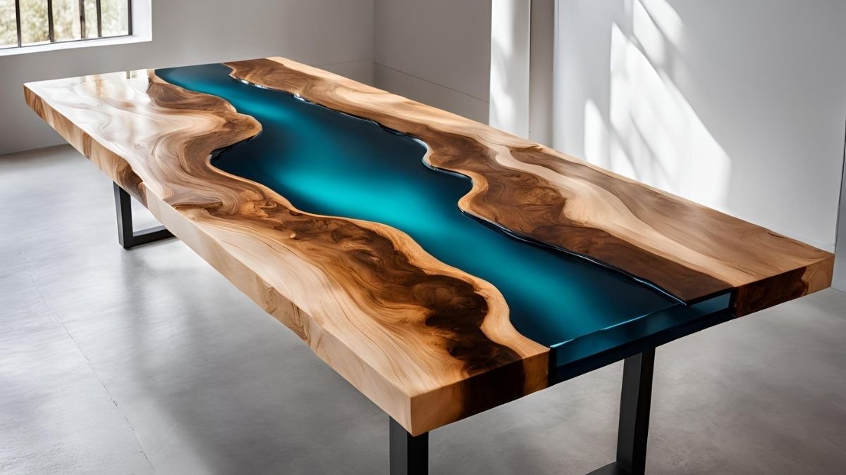 Mesa de concreto com resina Mesa de concreto com resina