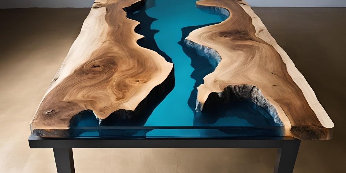 Mesa de jantar com resina epóxi