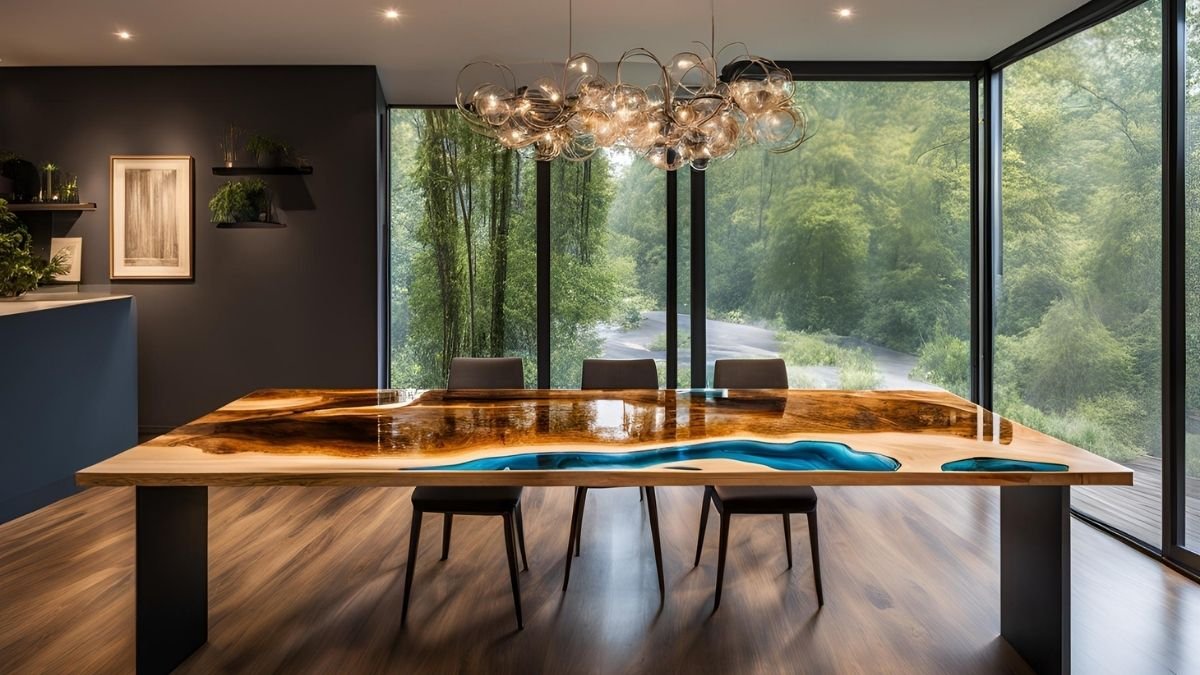 Mesa de centro de resina epóxi Mesa de centro de resina epóxi