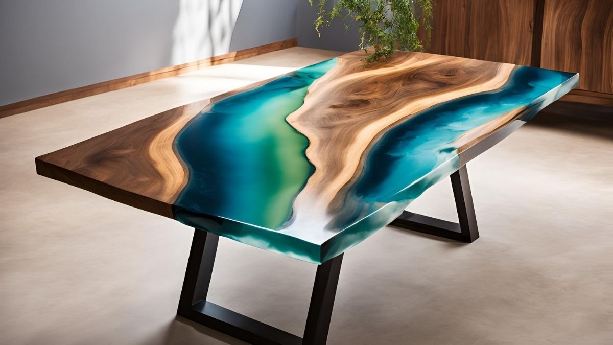 Mesa com tampinhas de garrafa e resina Mesa com tampinhas de garrafa e resina