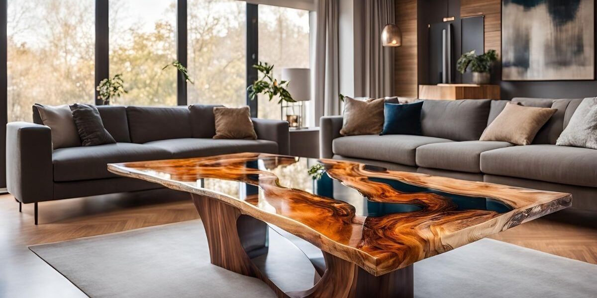 Mesa com tampinha de garrafa e resina