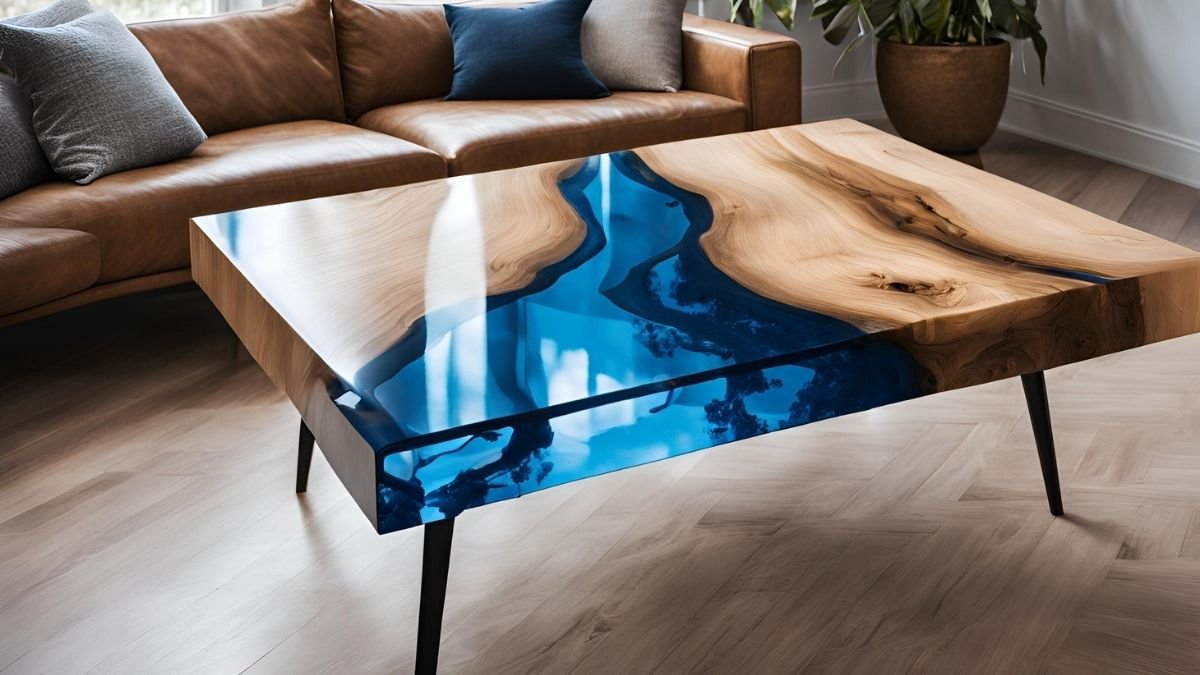 Mesa de concreto com resina Mesa de concreto com resina