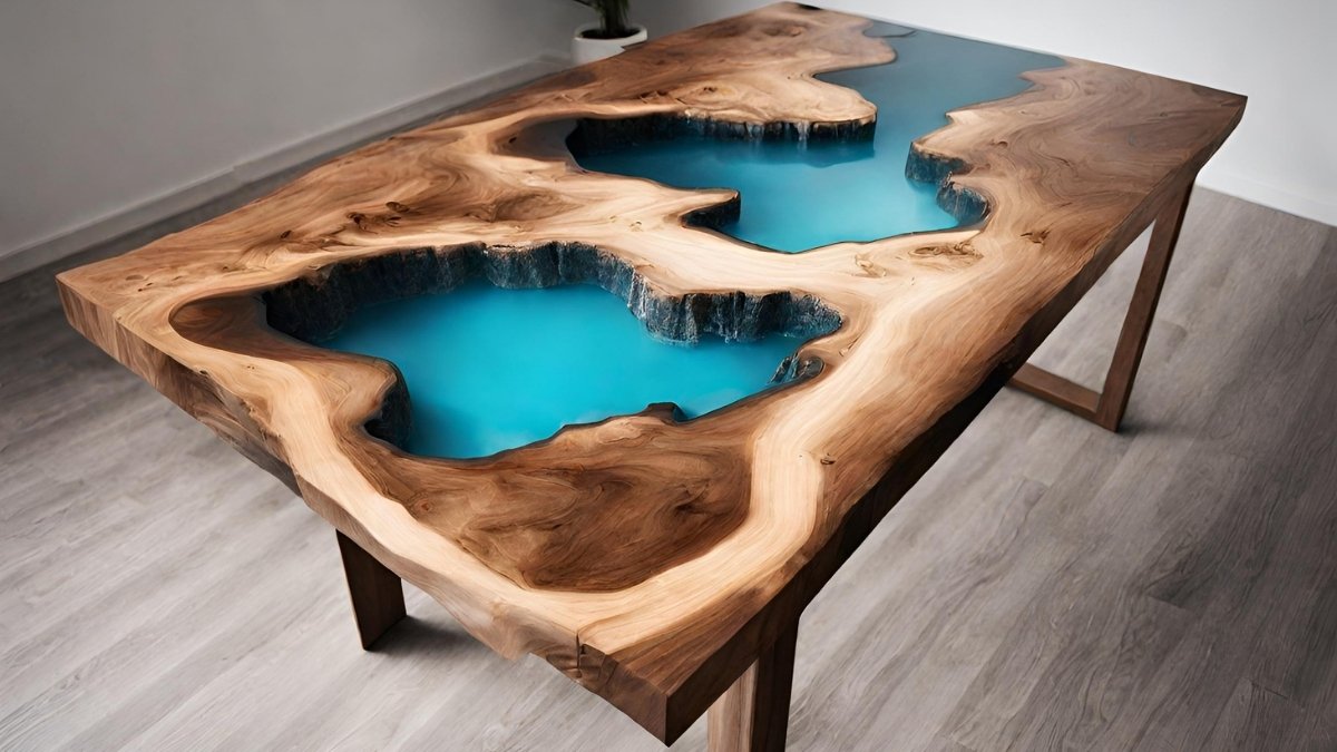 Fotos de mesa de madeira com resina Fotos de mesa de madeira com resina