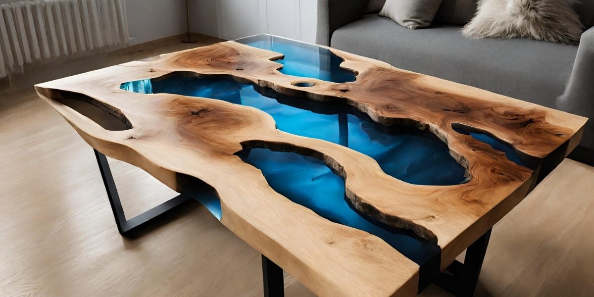 Fotos de mesa de madeira com resina