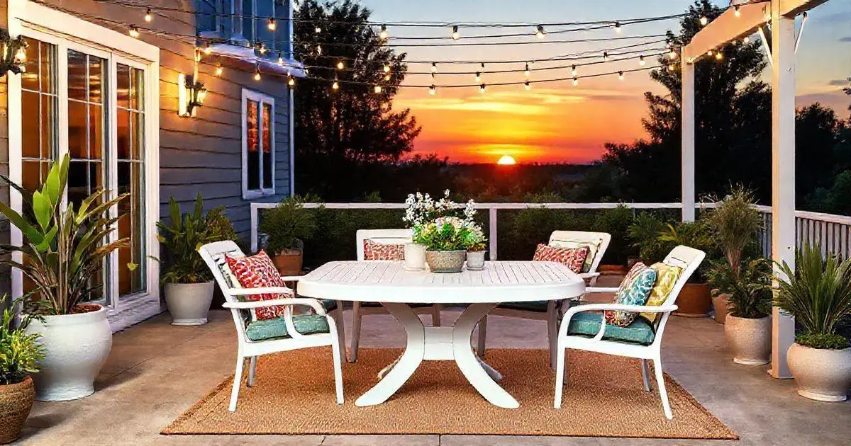 Mesa de resina branca 6 lugares