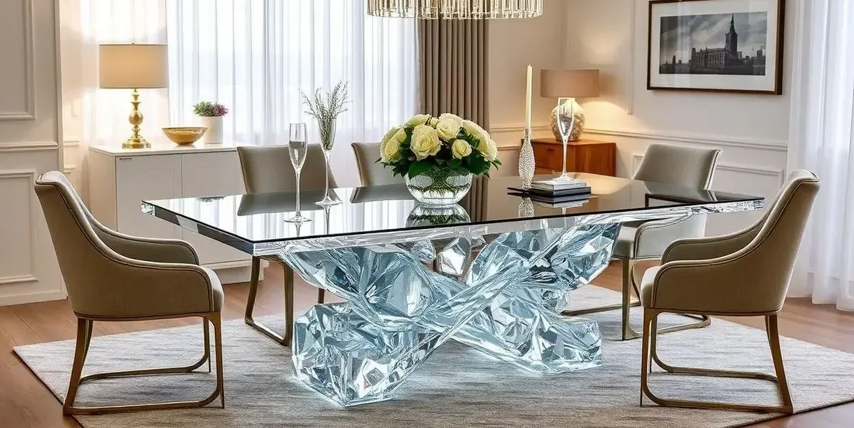 Mesa de resina cristal