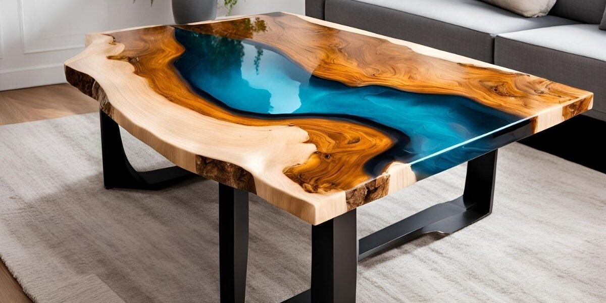 Mesa de jantar madeira e resina