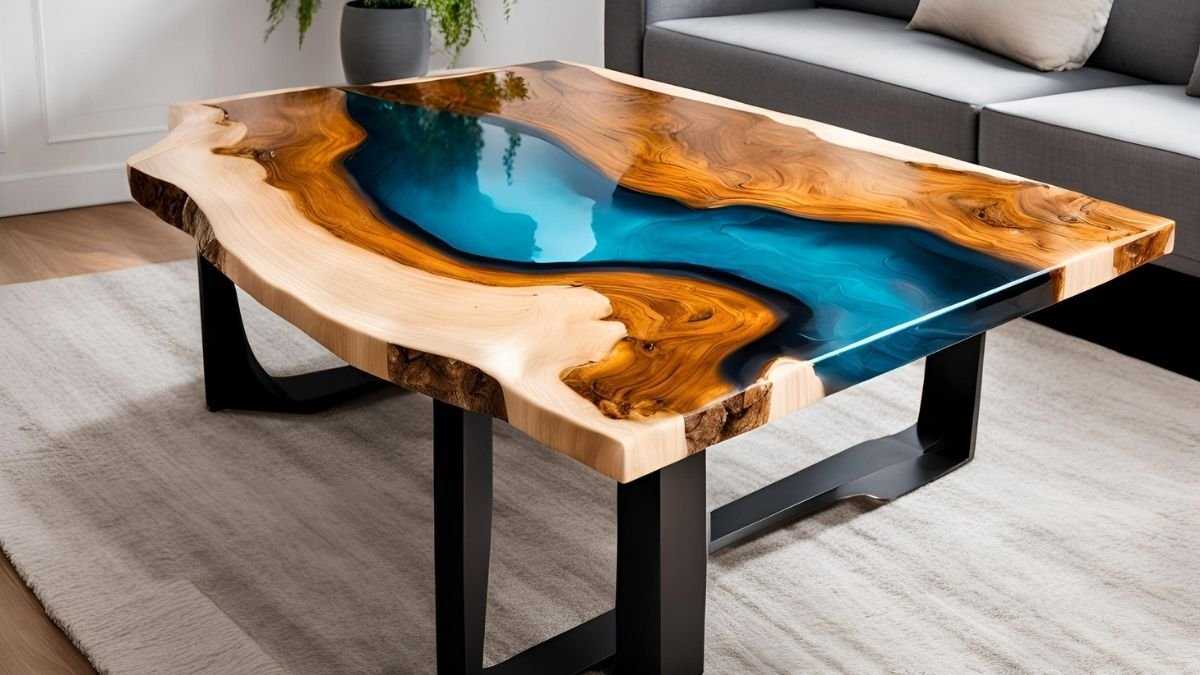 Mesa de jantar madeira e resina