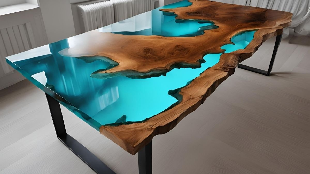 Mesa de jantar resina branca 8 lugares