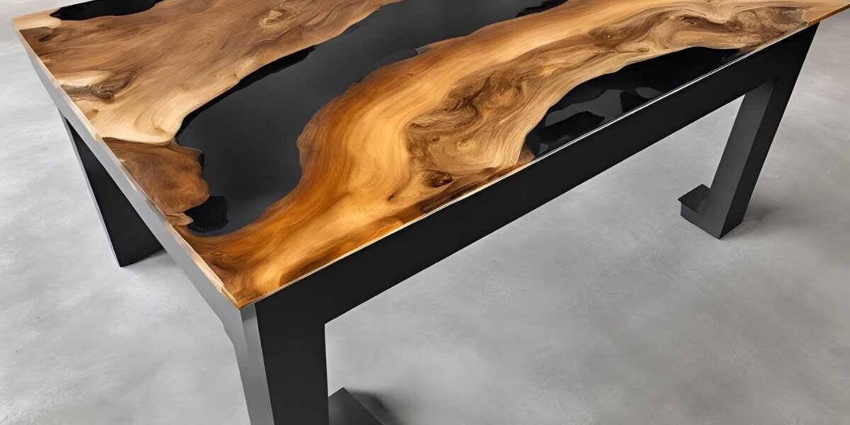 Mesa de jantar em resina branca