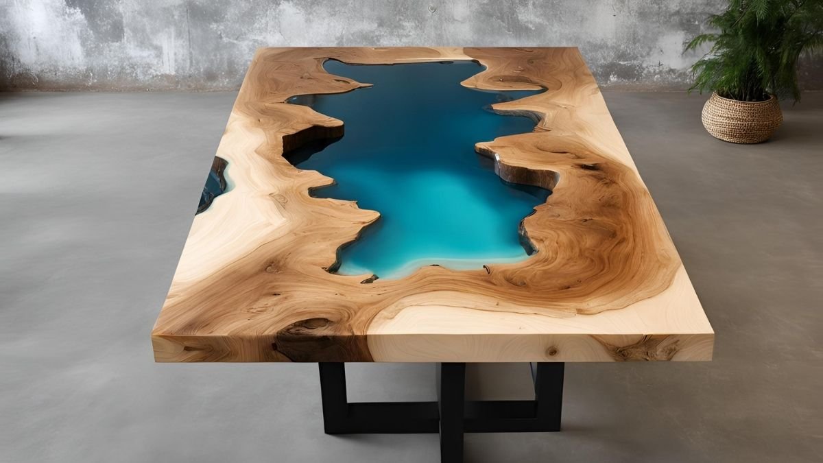 Mesa de jantar resina branca Mesa de jantar resina branca