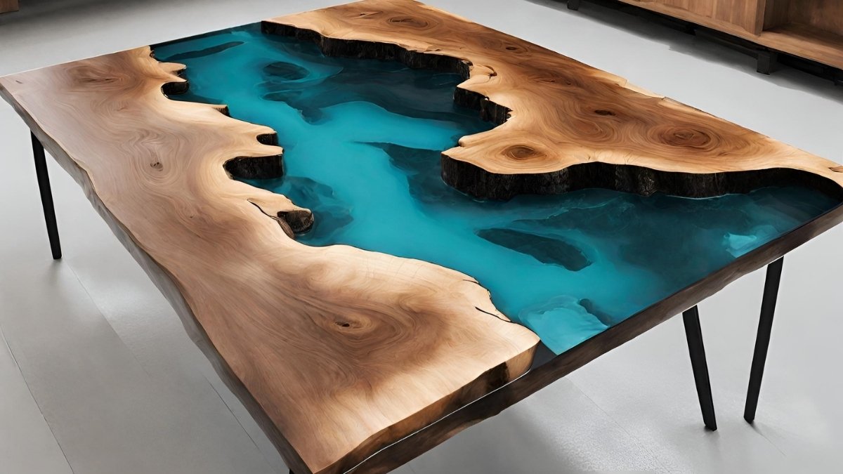 Mesa de madeira com resina epóxi preço