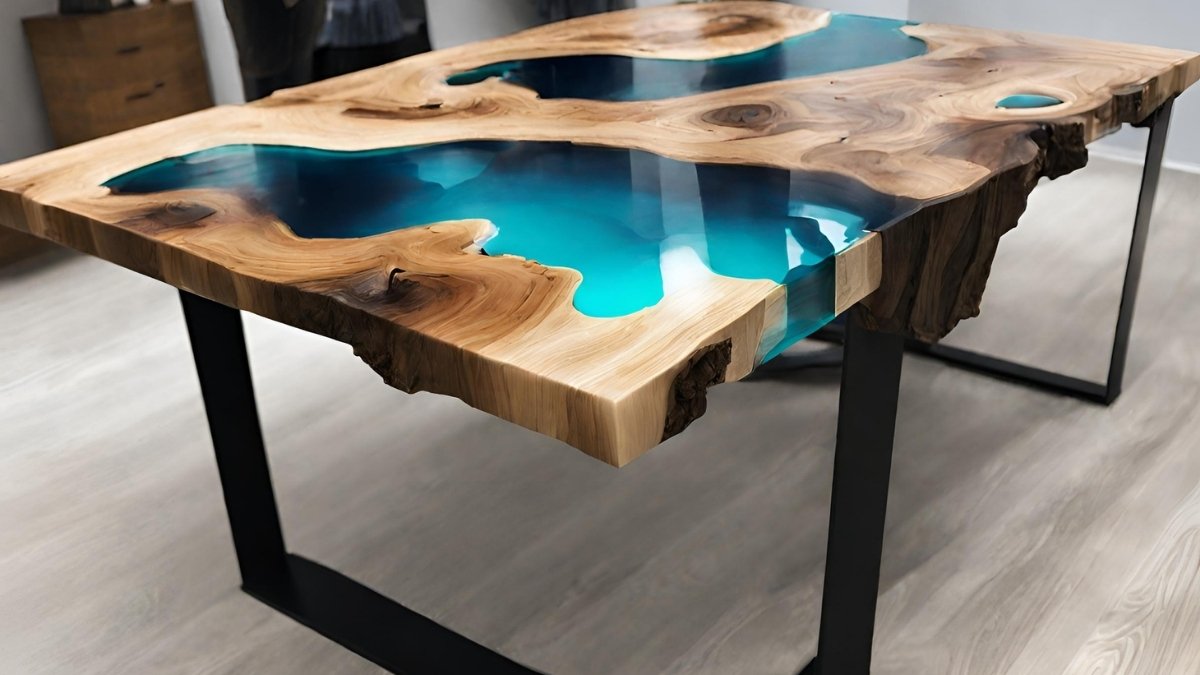 Mesa de madeira com resina como fazer