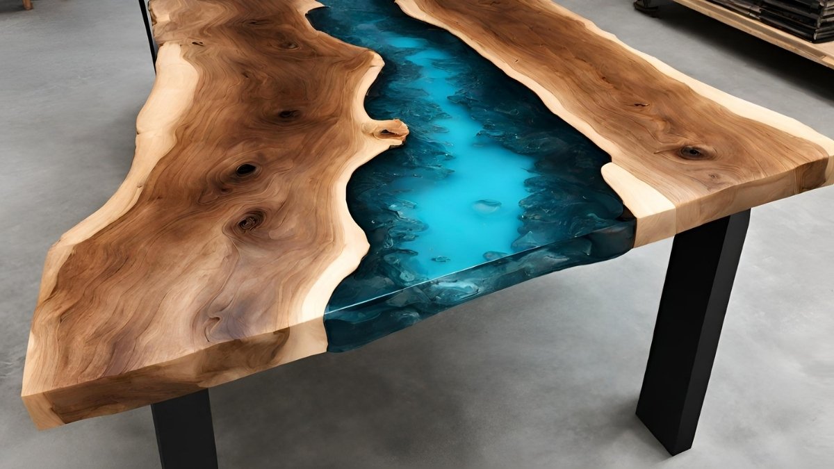 Mesa de madeira com resina epóxi preço